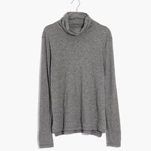 Madewell Whisper Cotton Turtleneck in Gray